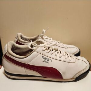 Puma "Roma" Revival Ivory/Burgundy Leather/Suede Womens Sneakers Sz.7 Ret. $155